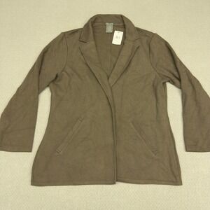 New Matty M Blazer Womens XXL Brown Pebble Knit Open Front Jacket Preppy